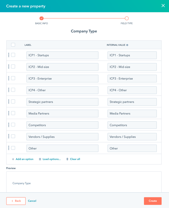 Create Company Type example